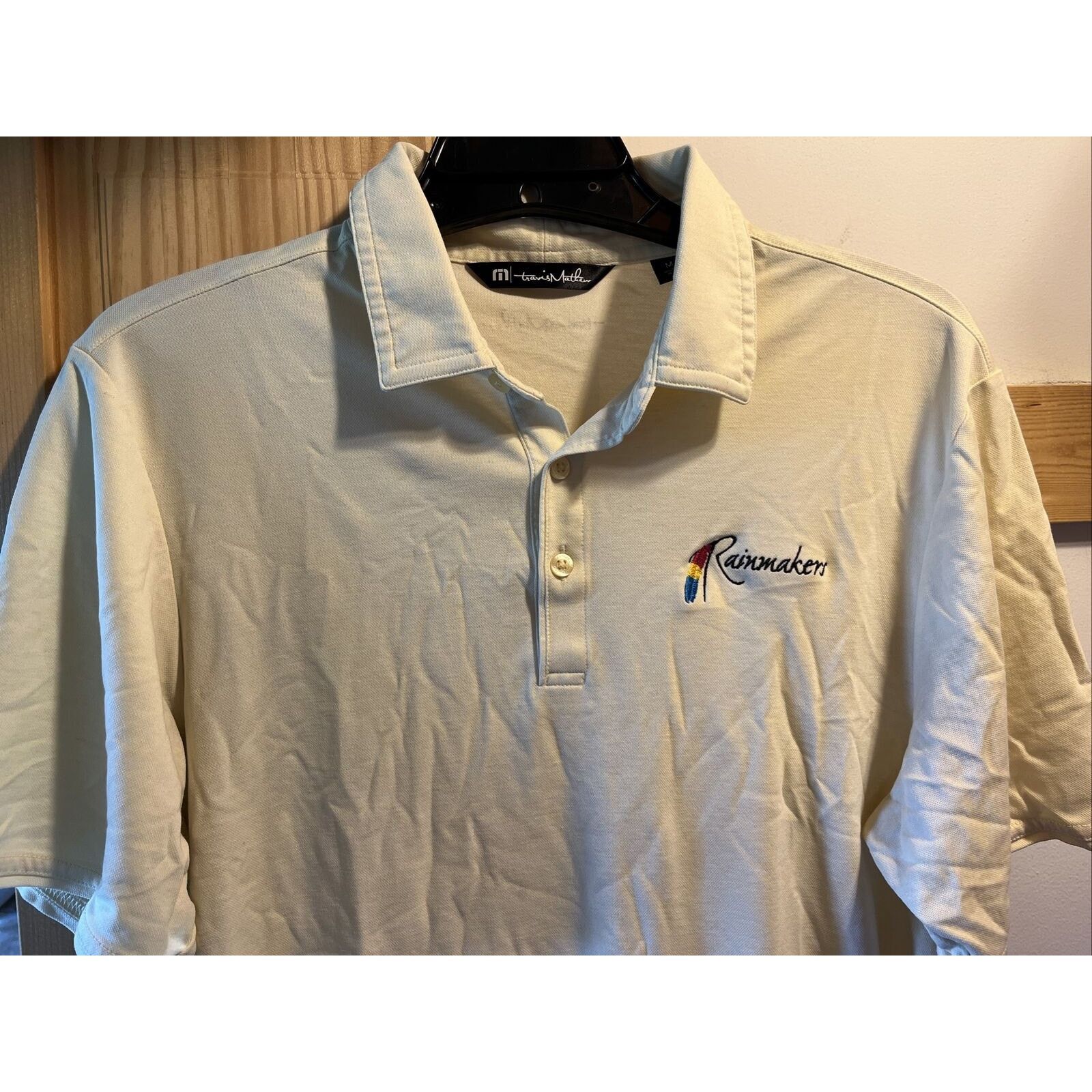 TravisMathew Travis Mathew Shirt Mens M SS Button Polo Yellow Rainmaker Size US M / EU 48-50 / 2 - 6 Thumbnail