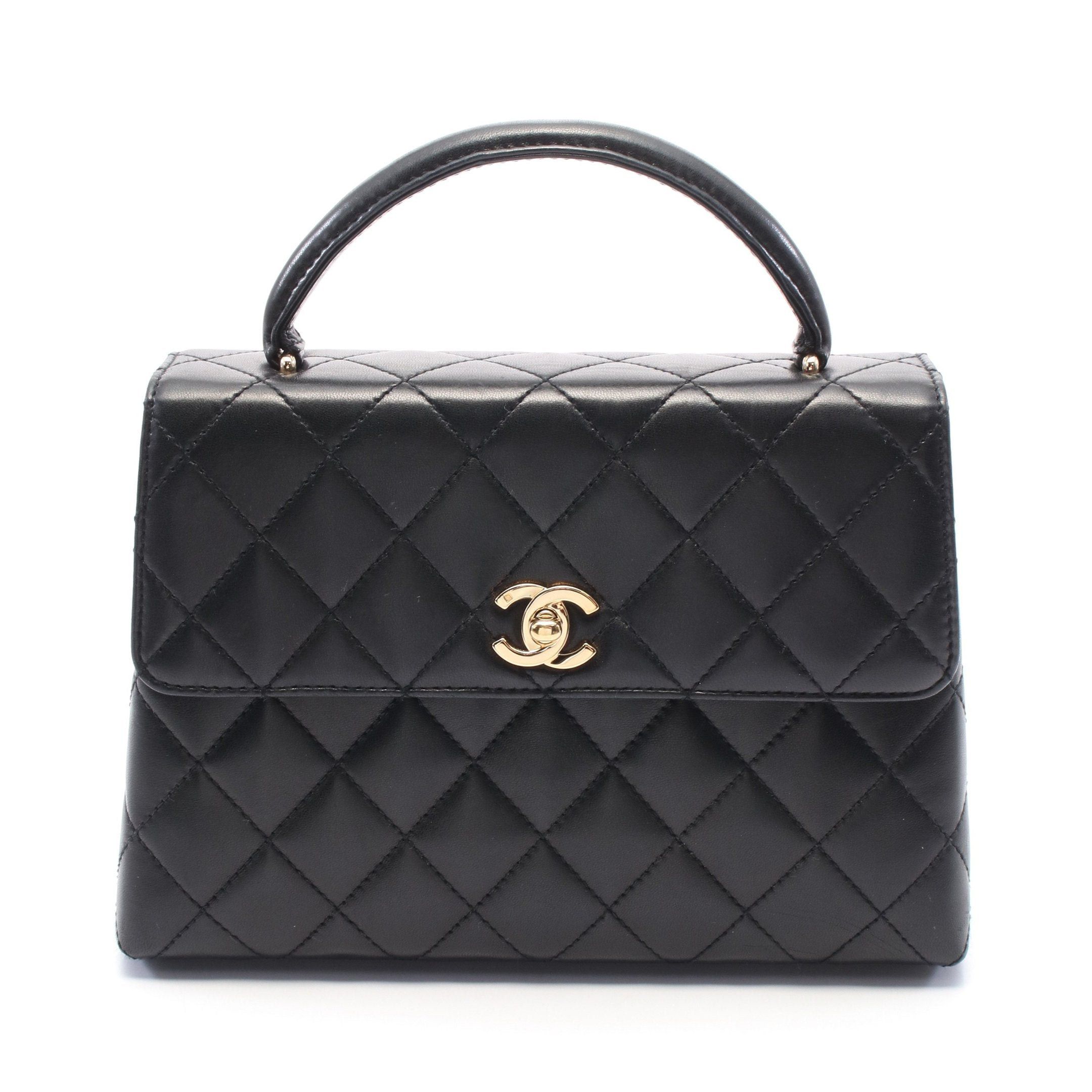 Chanel Chanel Matelasse Handbag Lambskin Black Gold Hardware Size ONE SIZE - 1 Thumbnail