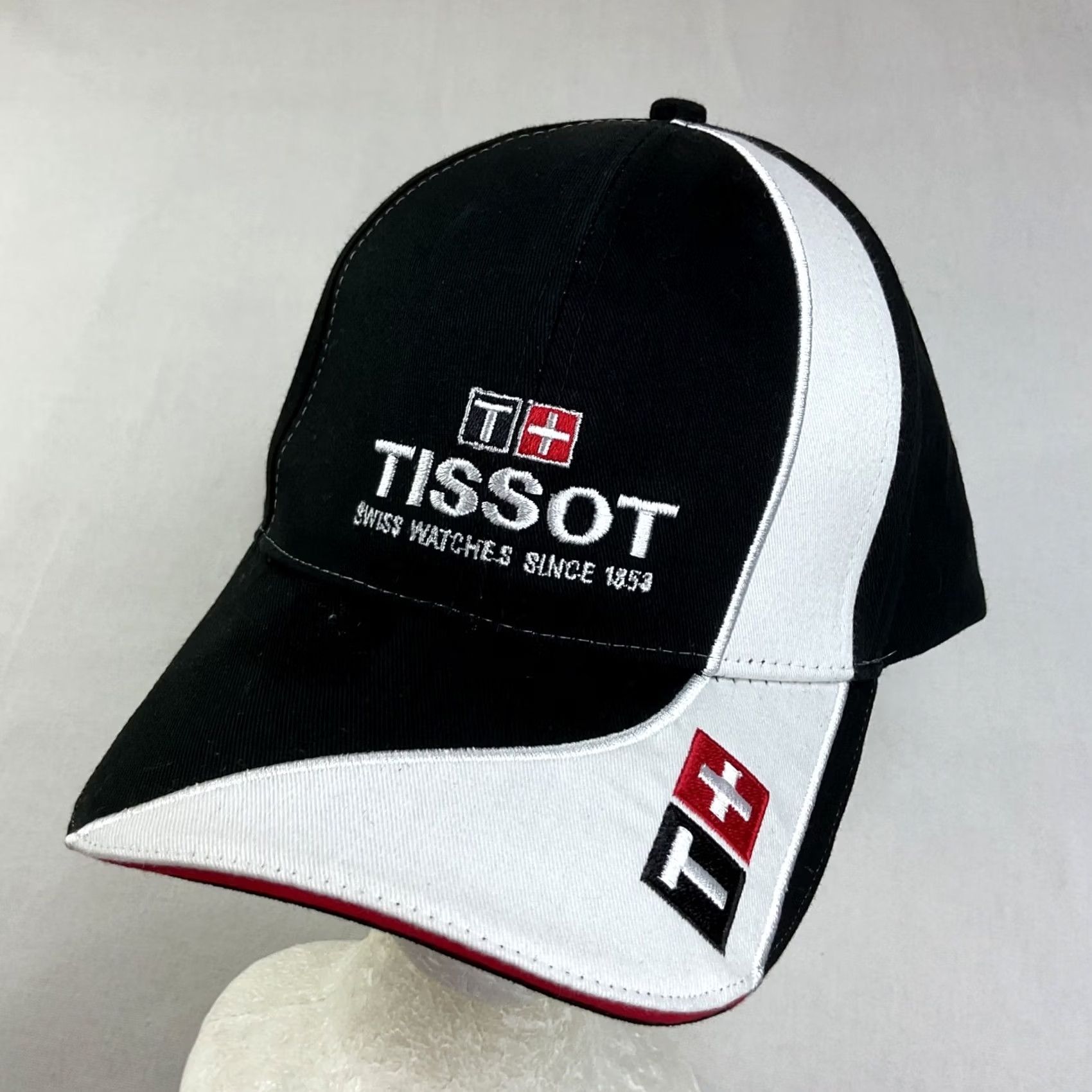 Tissot Hat Baseball Official Timekeeper Swiss Watches Black White Red Adjustable Unisex Adults, Men's — image 3 of 6