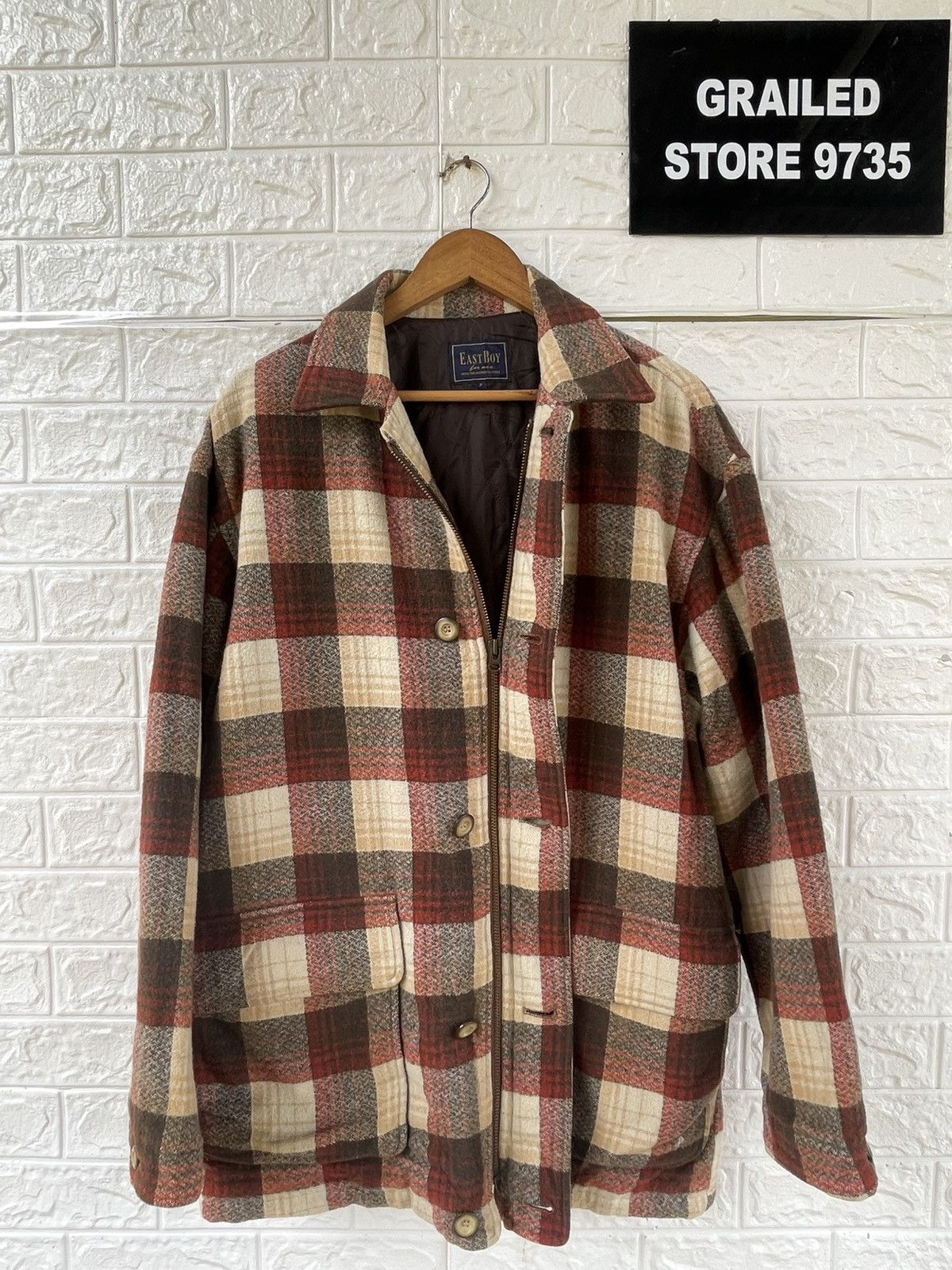 Japanese Brand × Vintage Vintage Easy Boy Wool Flannel Size US XL / EU 56 / 4 - 4 Thumbnail