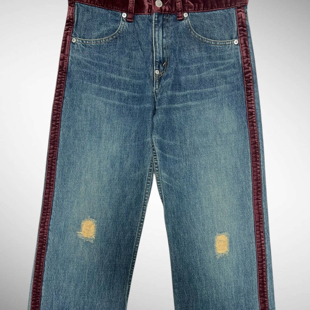 Undercover Undercoverism 2002AW ‘Witch’s Cell Division’ Velvet Denim Size US 30 / EU 46 - 3 Thumbnail