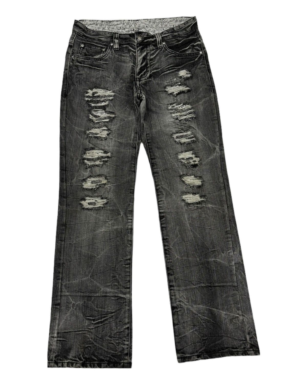 Le Grande Bleu (L.G.B.) 🔥RARE VINTAGE JAPANESE PROSPERITY DENIM DISTRESS JEANS Size US 32 / EU 48 - 3 Thumbnail