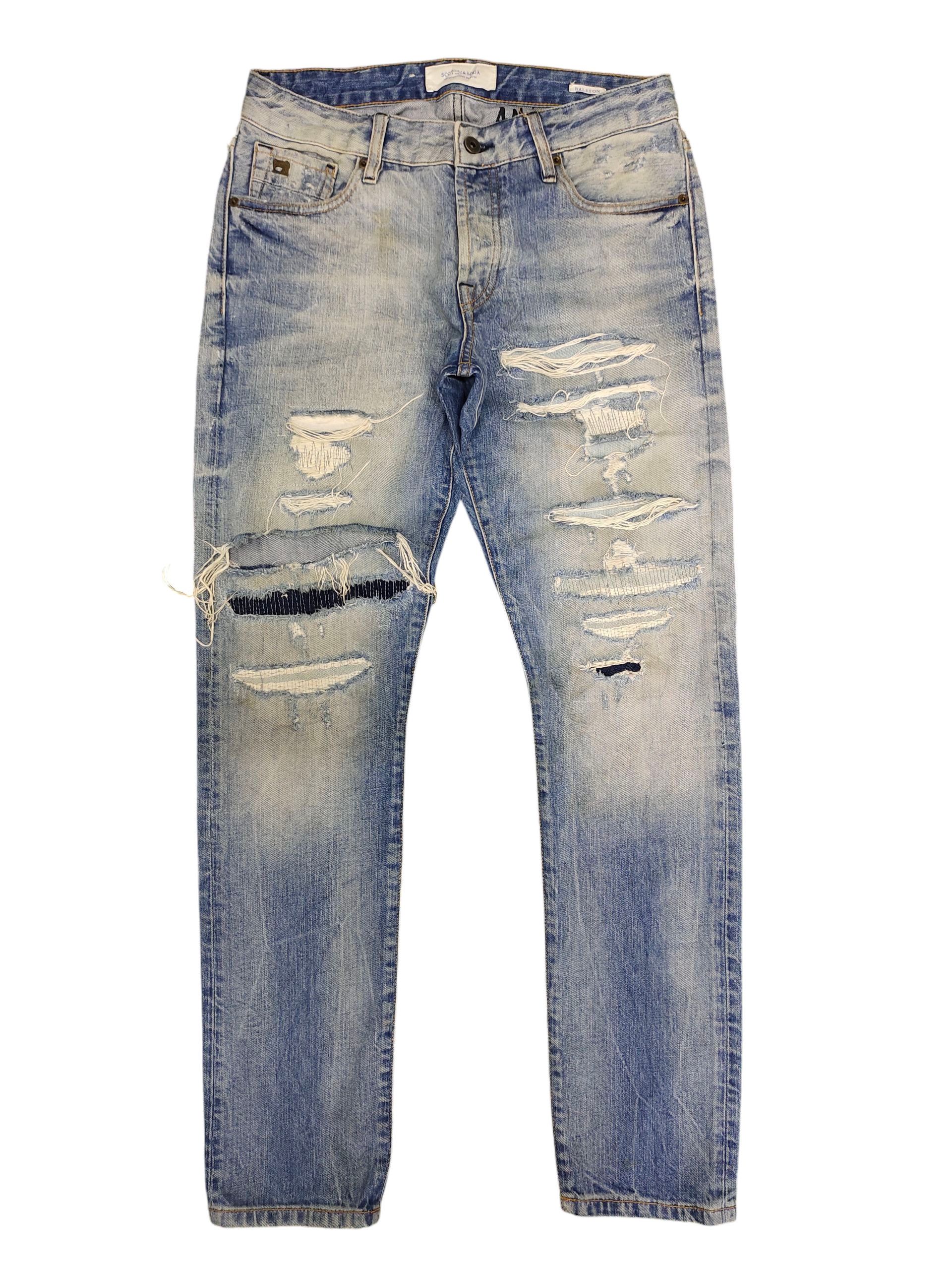 Scotch & Soda Vintage Y2k Scotch & Soda Clawmark Distress Faded Jeans Size US 30 / EU 46 - 1 Thumbnail