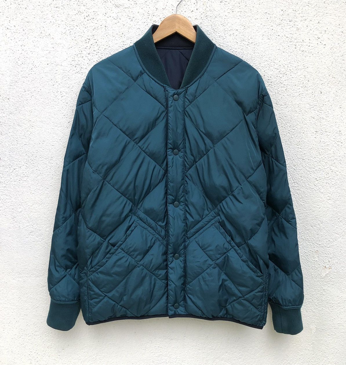 Lemaire × Uniqlo UNIQLO X LEMAIRE Mens Reversible Blue / Green Quilted Jacket Size US XL / EU 56 / 4 - 10 Thumbnail