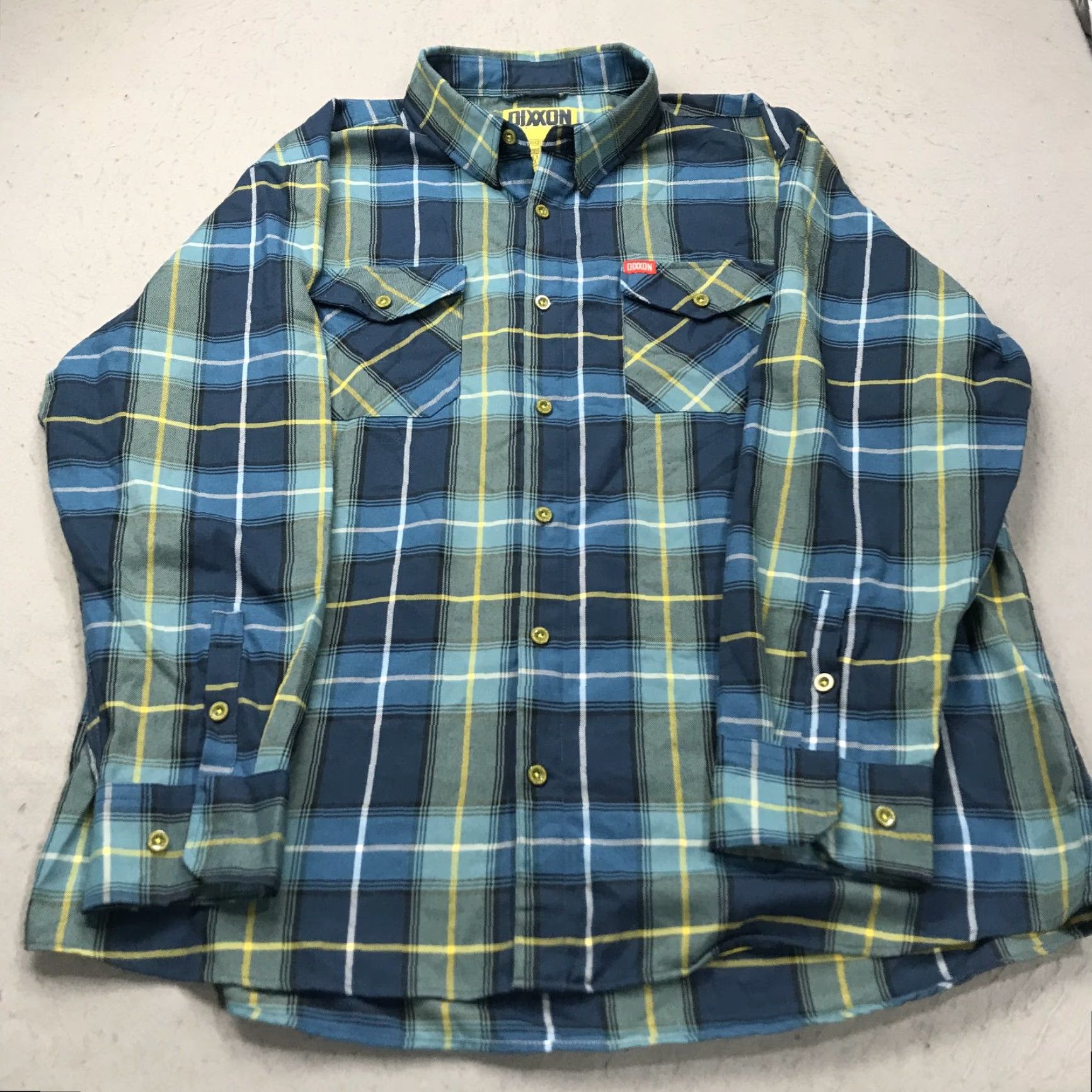Vintage Dixxon Shirt 4XL Mens Blue Plaid Flannel The Complex Workwear Casual Pockets Size US XXL / EU 58 / 5 - 2 Thumbnail