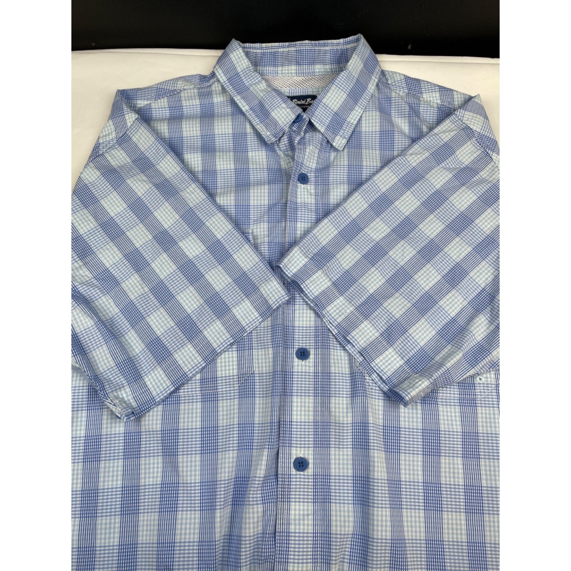 Other Bimini Bay Men's Blue Checkered Button Up/Short Sleeve Shirt Size US XL / EU 56 / 4 - 5 Thumbnail