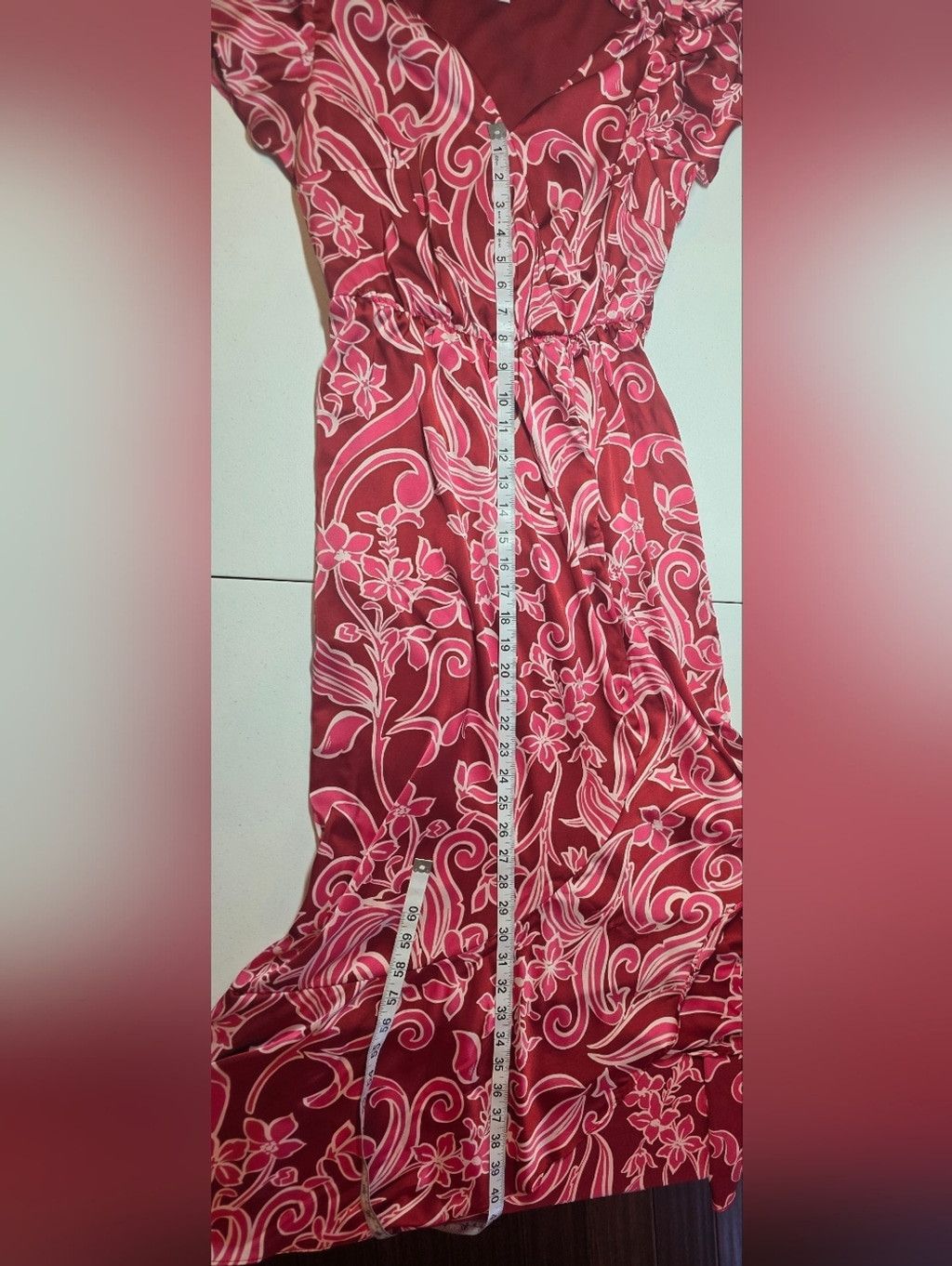 Nicole Miller Nicole Miller New York XS Pink Floral Wrap Midi Dress Flutte Size XS / US 0-2 / IT 36-38 - 9 Thumbnail