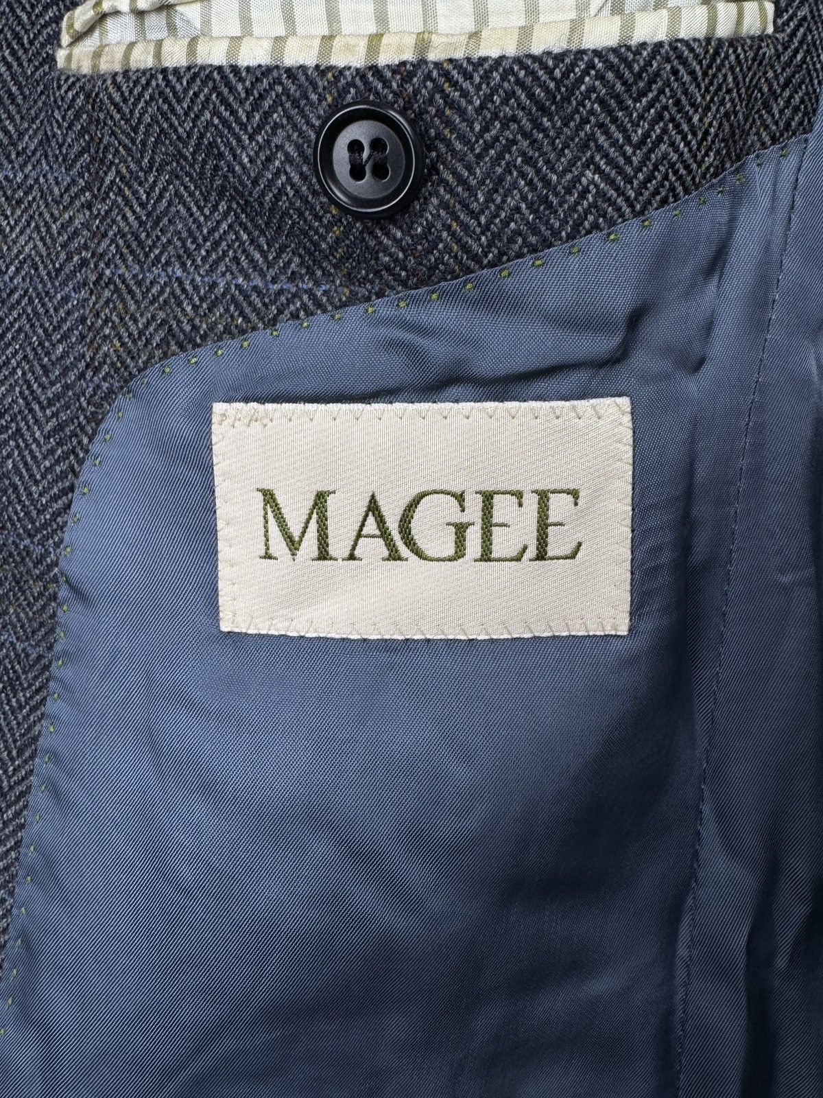 Magee Magee Ireland Tweed wool 3 button grey blazer sport coat Size 38S - 9 Thumbnail