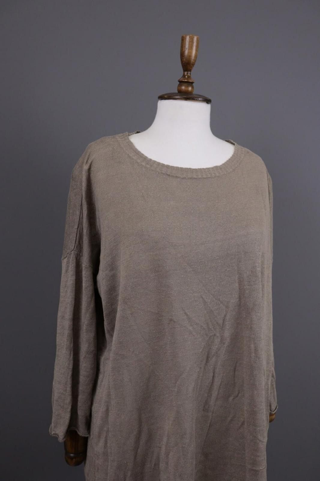 Designer Gudrun Sjoden Brown Linen Lagenlook A-Line Dress Size L Size L / US 10 / IT 46 - 6 Thumbnail