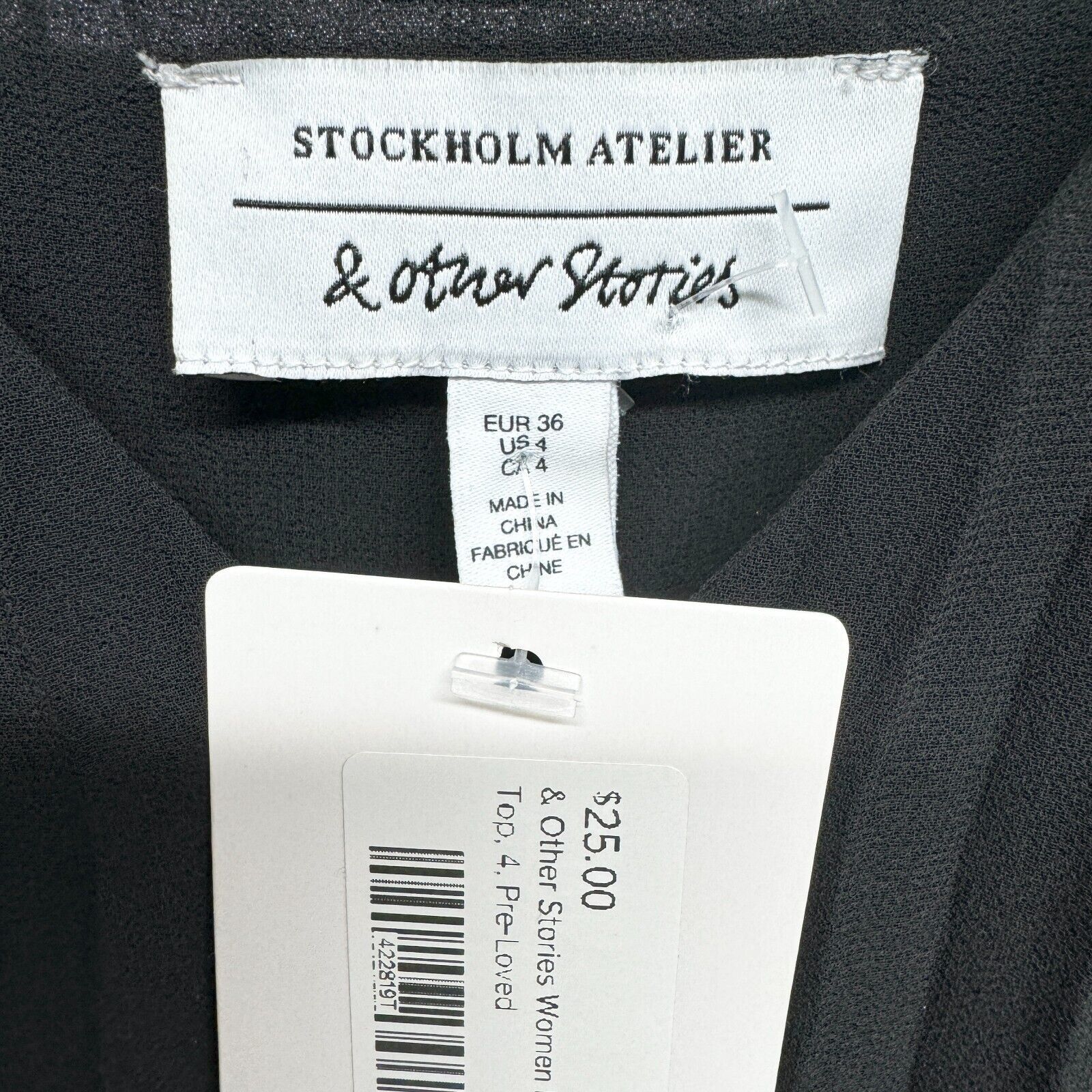 & Other Stories & Other Stories Asymmetrical Chiffon Black Tank Top Size 4 Size S / US 4 / IT 40 - 2 Thumbnail