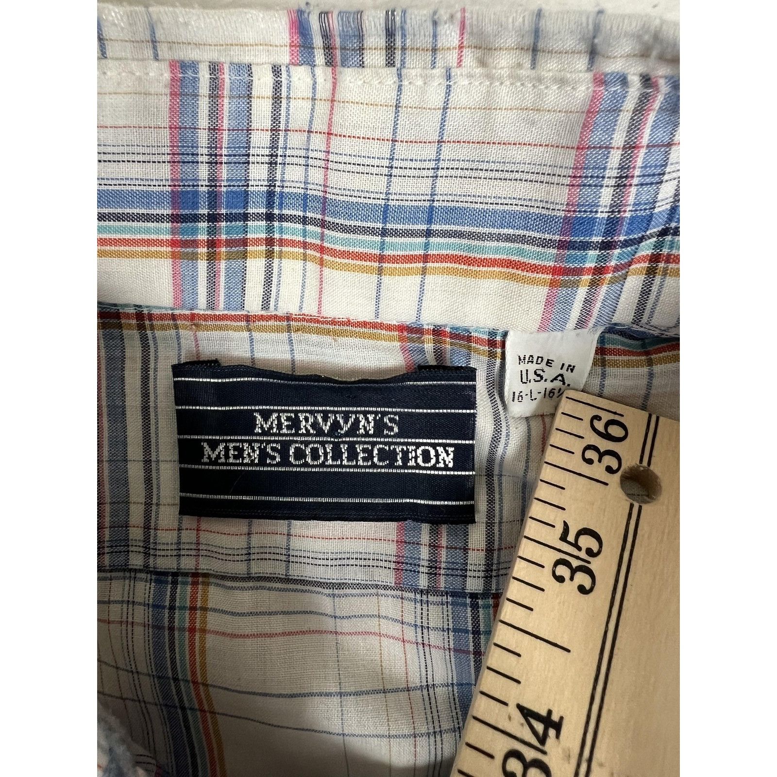 Other Vintage Mervyns Shirt Mens Large Blue Plaid Short Sleeve But Size US L / EU 52-54 / 3 - 3 Thumbnail