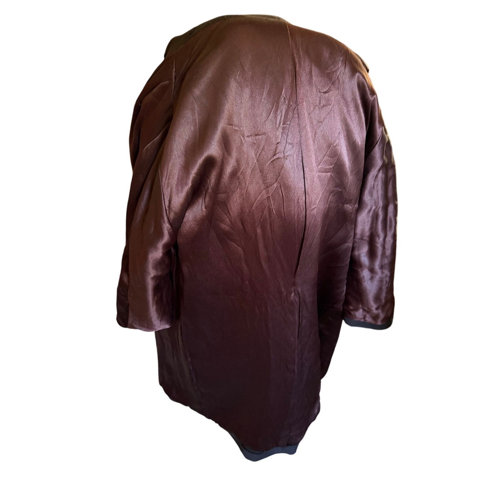 Vintage Vintage 60’s Union Made Black Brown Mink Fur Collar Coat Med Size M / US 6-8 / IT 42-44 - 11 Thumbnail