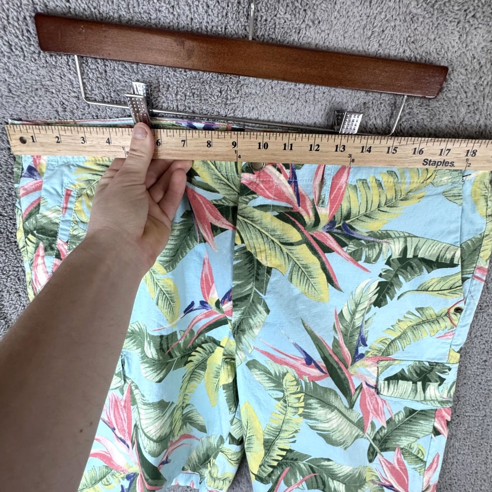 Vintage Caribbean Joe Cargo Shorts Mens 38 Tropical Floral Stretch Pockets Beach Summer Size US 38 / EU 54 - 7 Thumbnail
