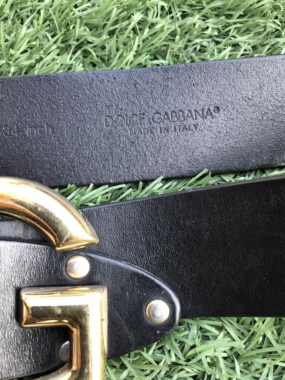 Dolce & Gabbana Dolce & Gabbana Silver/Gold Black Leather D&G Belt Size ONE SIZE - 3 Thumbnail