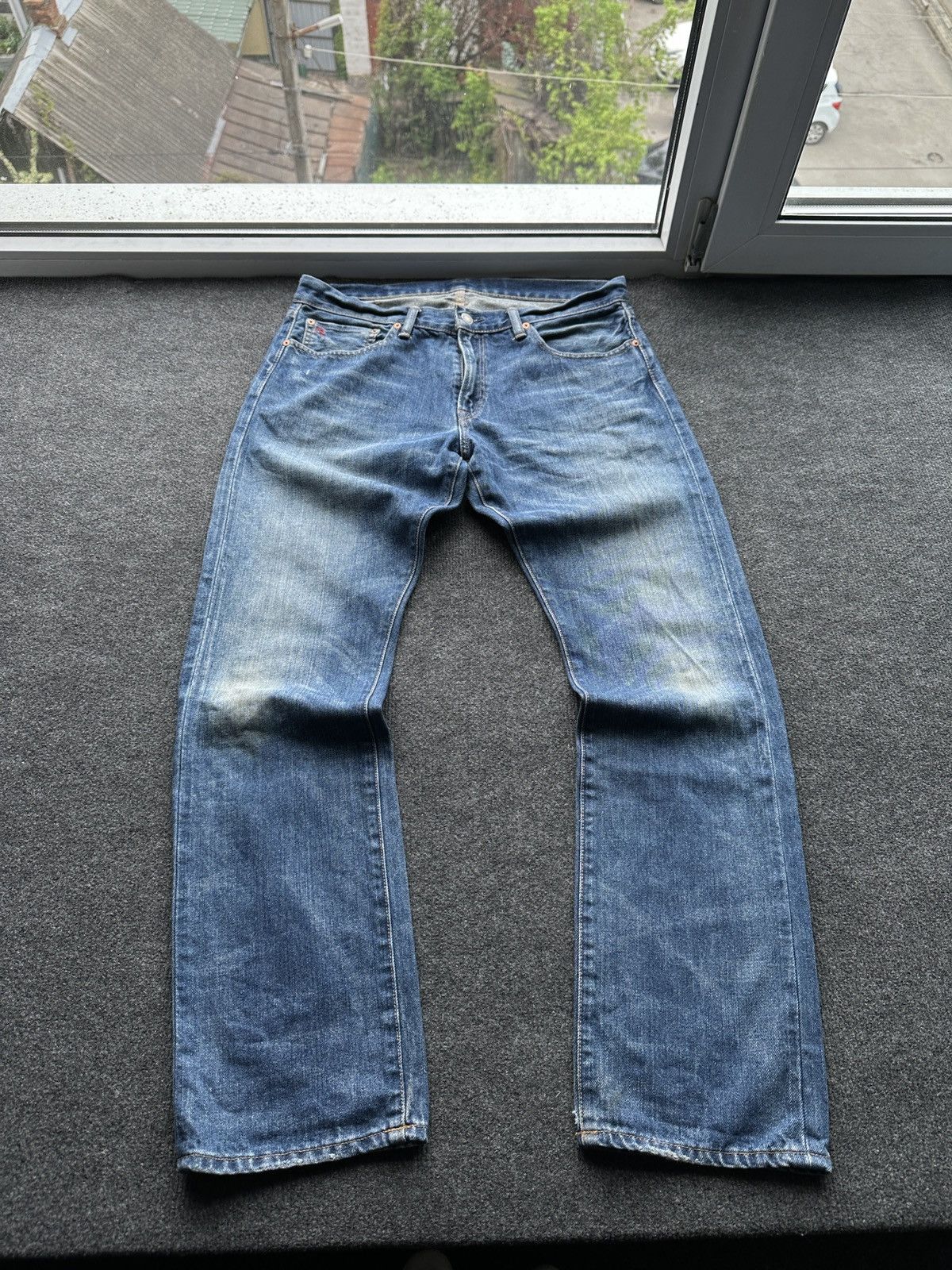 Polo Ralph Lauren RL 🚨 RARE RALPH LAUREN MEN DENIM JEANS FLAG LOGO Size US 33 - 2 Thumbnail