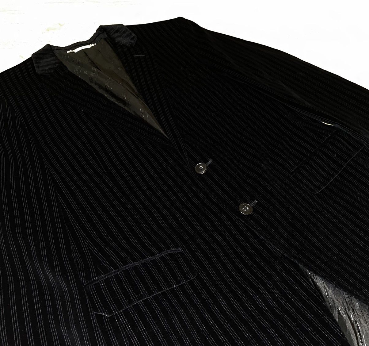 Designer Dolce & Gabbana Velour Striped Blazer x Vintage x Luxury Size 48S - 13 Thumbnail