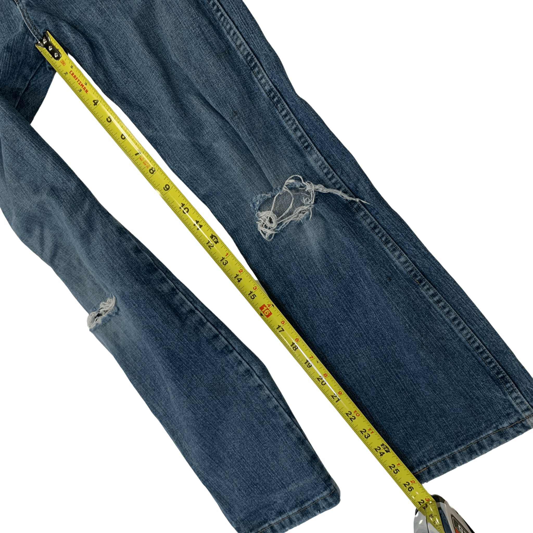 Wrangler Distressed Relaxed Straight Leg Jeans | 22" | Wrangler Retro Size 22" - 6 Thumbnail