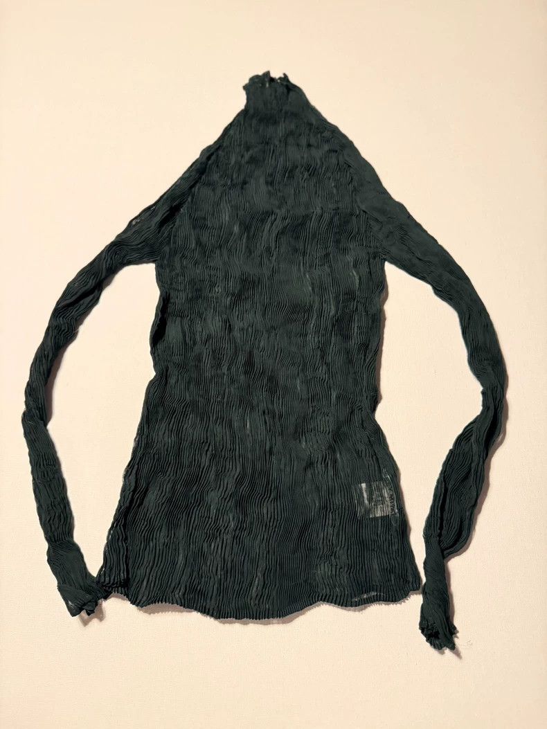 Issey Miyake Issey Miyake size:2 Green wicker pleated high-neck knitted Size XS / US 0-2 / IT 36-38 - 2 Thumbnail
