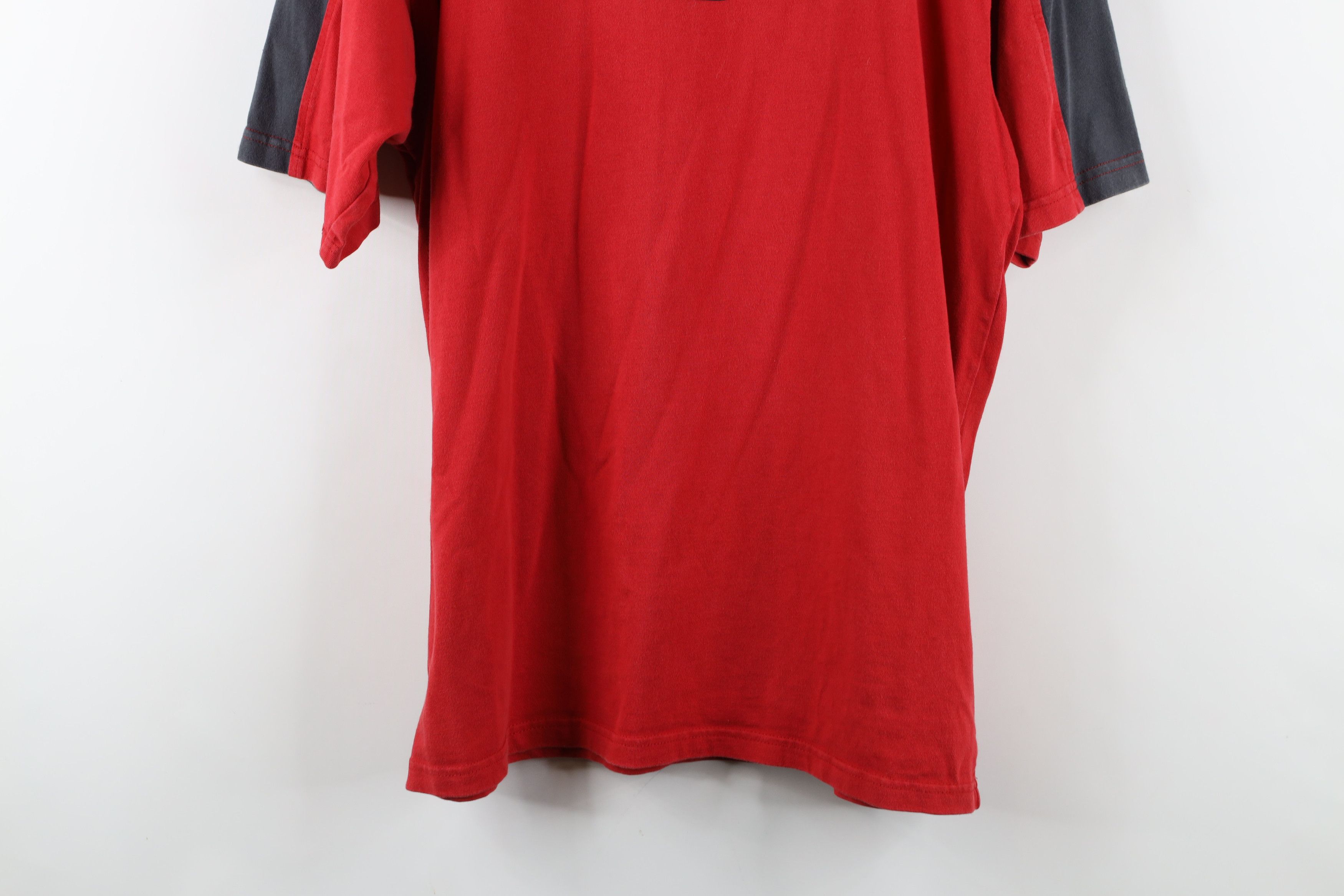 Nike × Vintage Vintage 90s Y2K Nike Travis Scott Center Swoosh T-Shirt Red Size US L / EU 52-54 / 3 - 3 Thumbnail