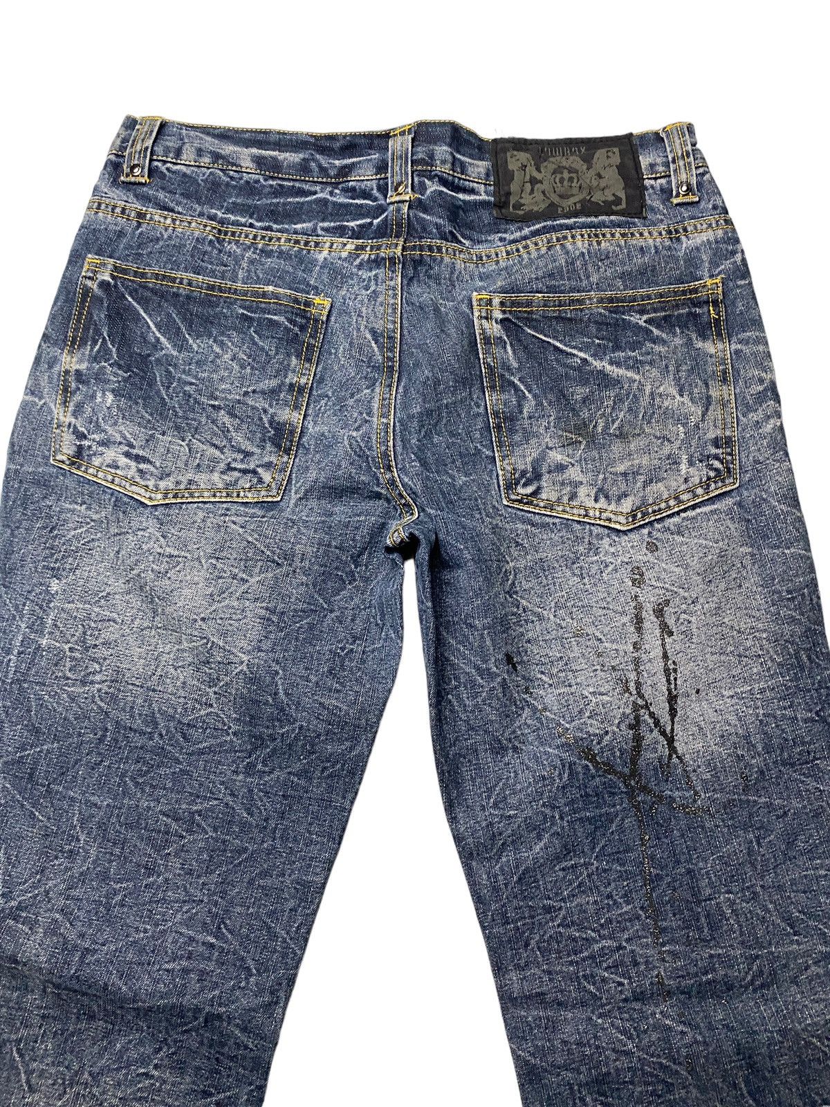 If Six Was Nine Lowbox Buckle Glitter Flared Seawash Jeans Size US 30 / EU 46 - 10 Thumbnail