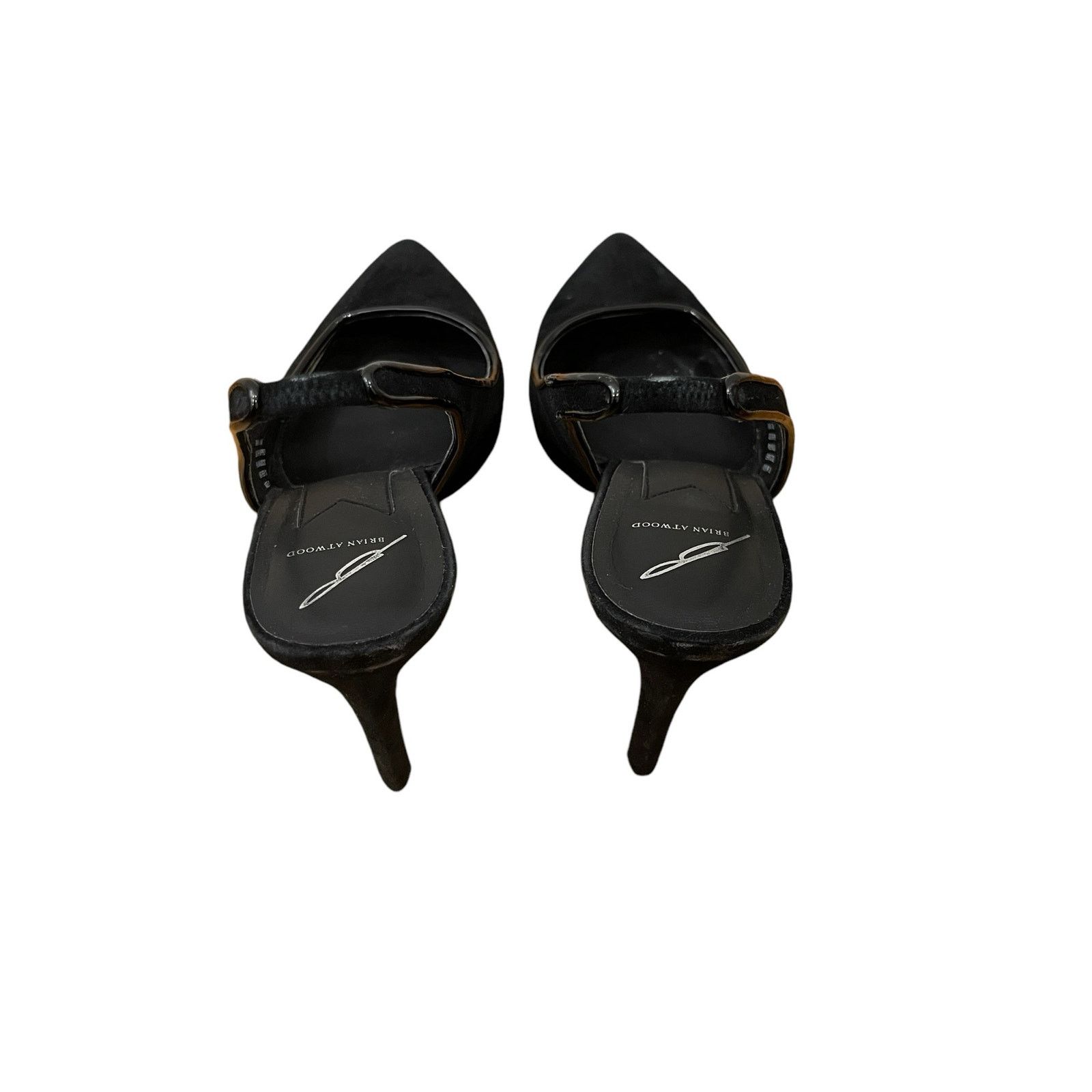Brian Atwood Brian Atwood Maya Black Suede Slingback Heel Size 8.5 Size US 8.5 / IT 38.5 - 4 Thumbnail