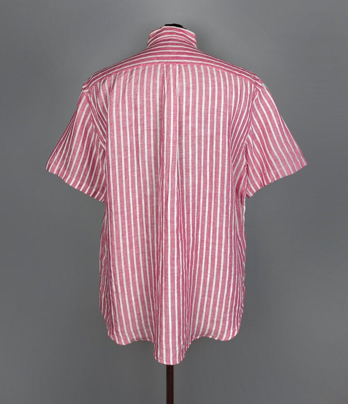 Canali Men's CANALI Linen Pink Striped Short Sleve Shirt Size 2XL Size US XXL / EU 58 / 5 - 6 Thumbnail
