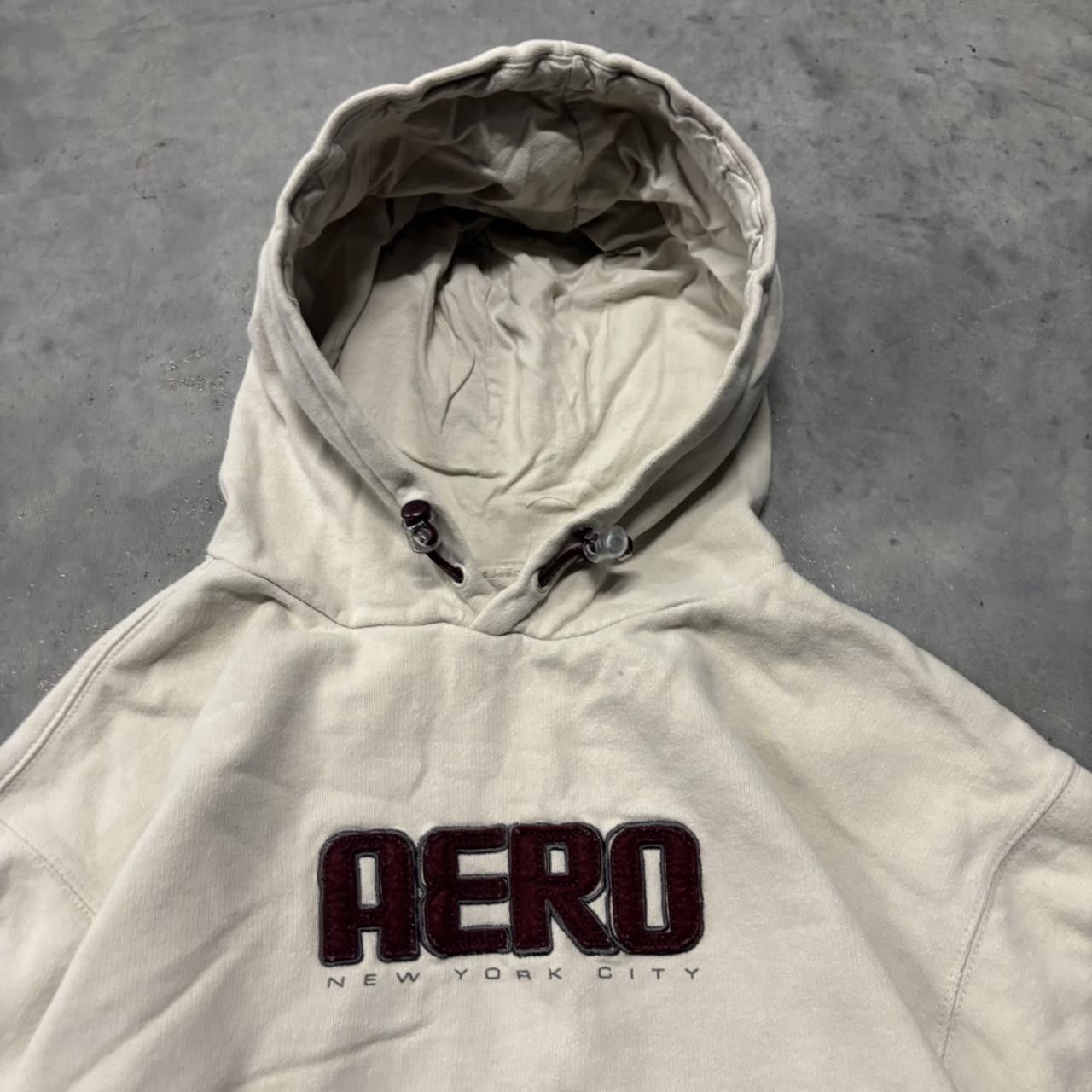 Aeropostale × Vintage Crazy Vintage Y2K/2000s Cream Aeropostale Aero Spellout Streetwear Skater Style Hoodie! Size US XL / EU 56 / 4 - 2 Thumbnail