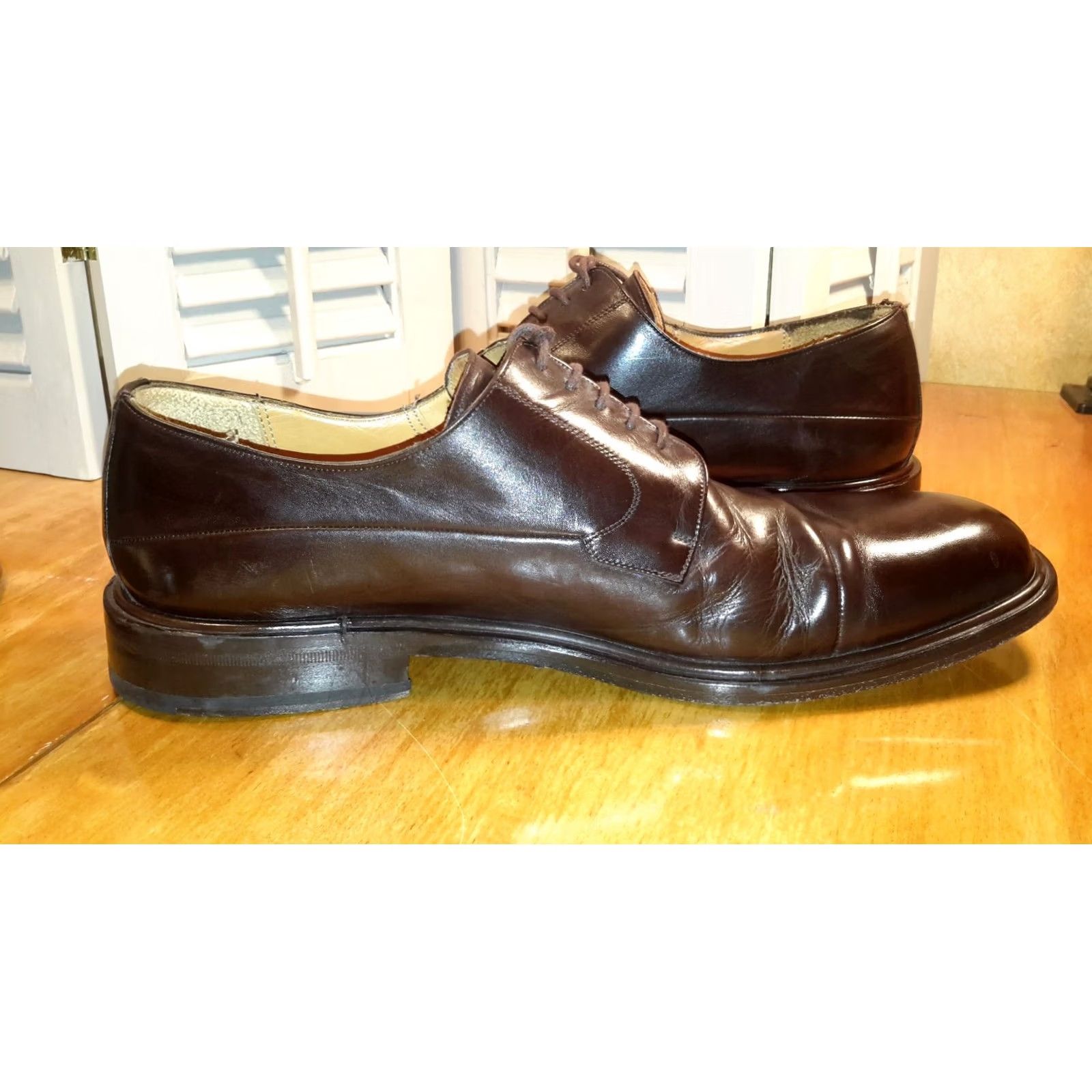 Mezlan Mezlan Piazza Brown Leather Mens Oxford Cap-Toe Dress Shoes sz.10 M Spain Size US 10 / EU 43 - 5 Thumbnail