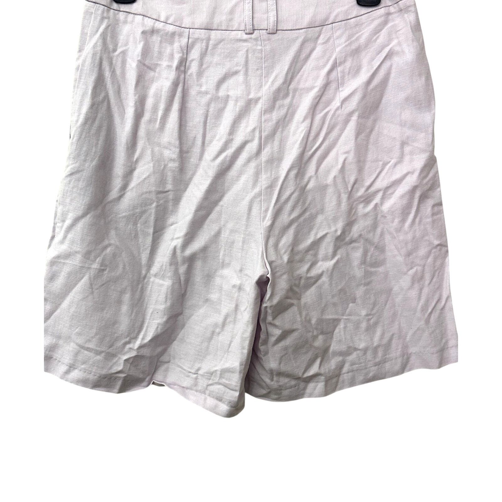 Other Topshop High-Rise Shorts Pockets Belt Loops Linen Purple 8 Size 30" / US 8 / IT 44 - 7 Thumbnail