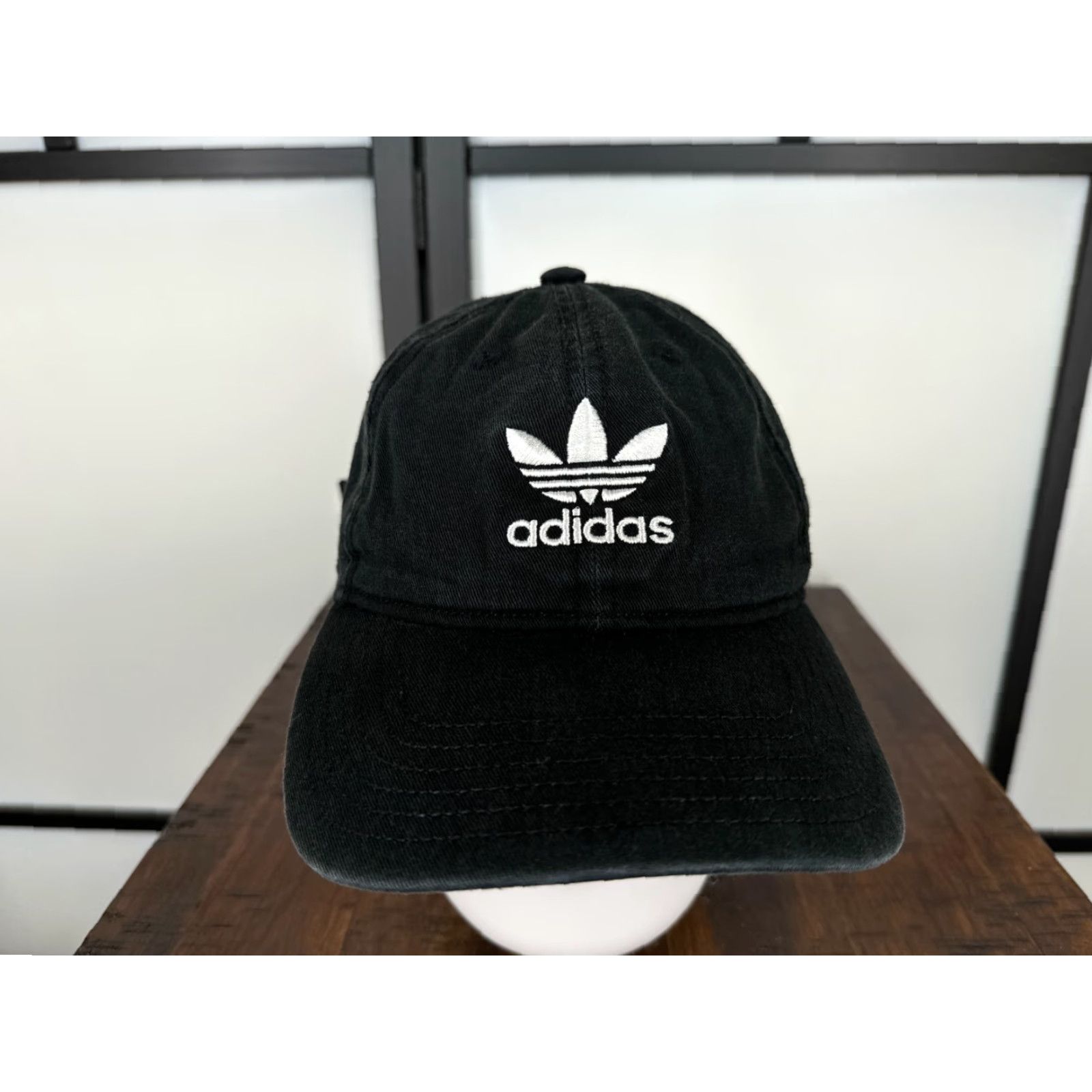Adidas adidas Hat Cap Strap Back Adult One Size Black Cotton Twill Embroidered Baseball Cap Logo Adjustable Men Mens Size ONE SIZE - 2 Thumbnail