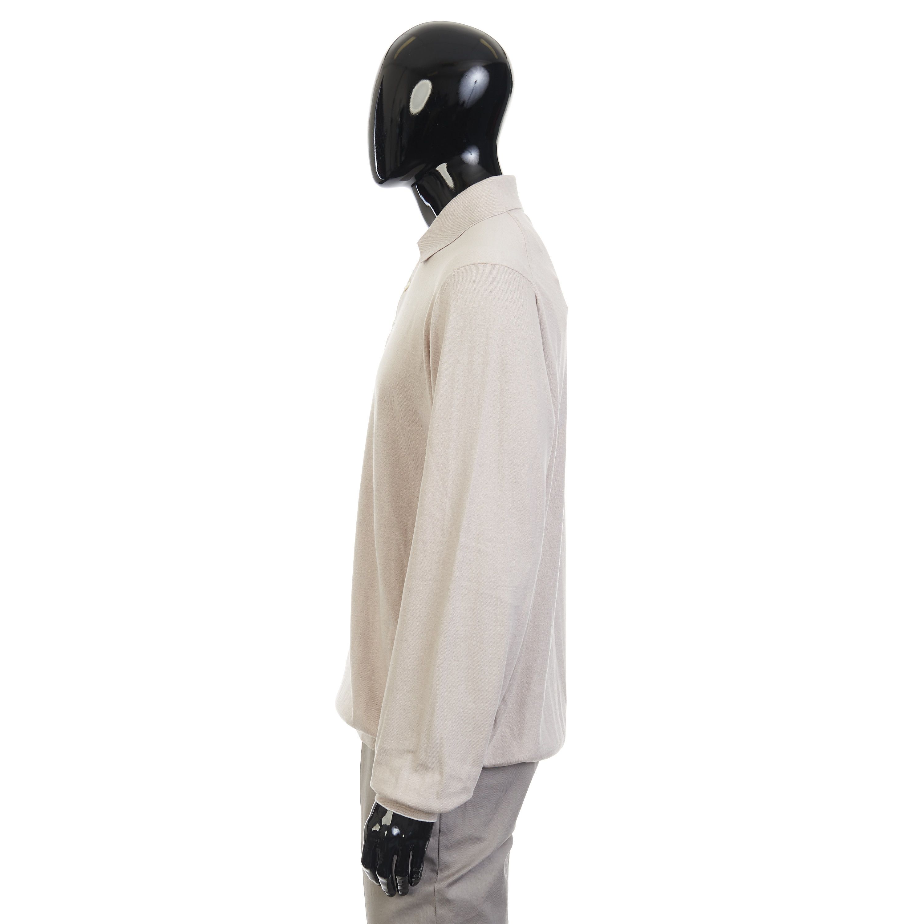 Brunello Cucinelli Beige Lightweight Cotton Knit Polo Shirt Size 60 Size US XXL / EU 58 / 5 - 3 Thumbnail