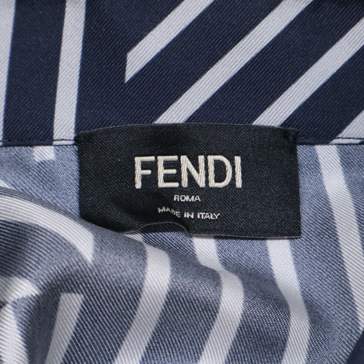 Fendi Fendi Silk FF Logo Geometric Stipe Pattern Shirt FS0795 #38 Size US M / EU 48-50 / 2 - 7 Thumbnail