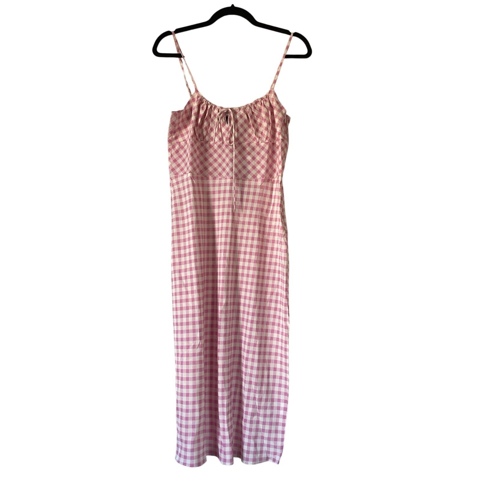 Realisation Par NWT REALISATION PAR Elsa Gingham Midi Dress 100% Silk Sz M Size M / US 6-8 / IT 42-44 - 3 Thumbnail