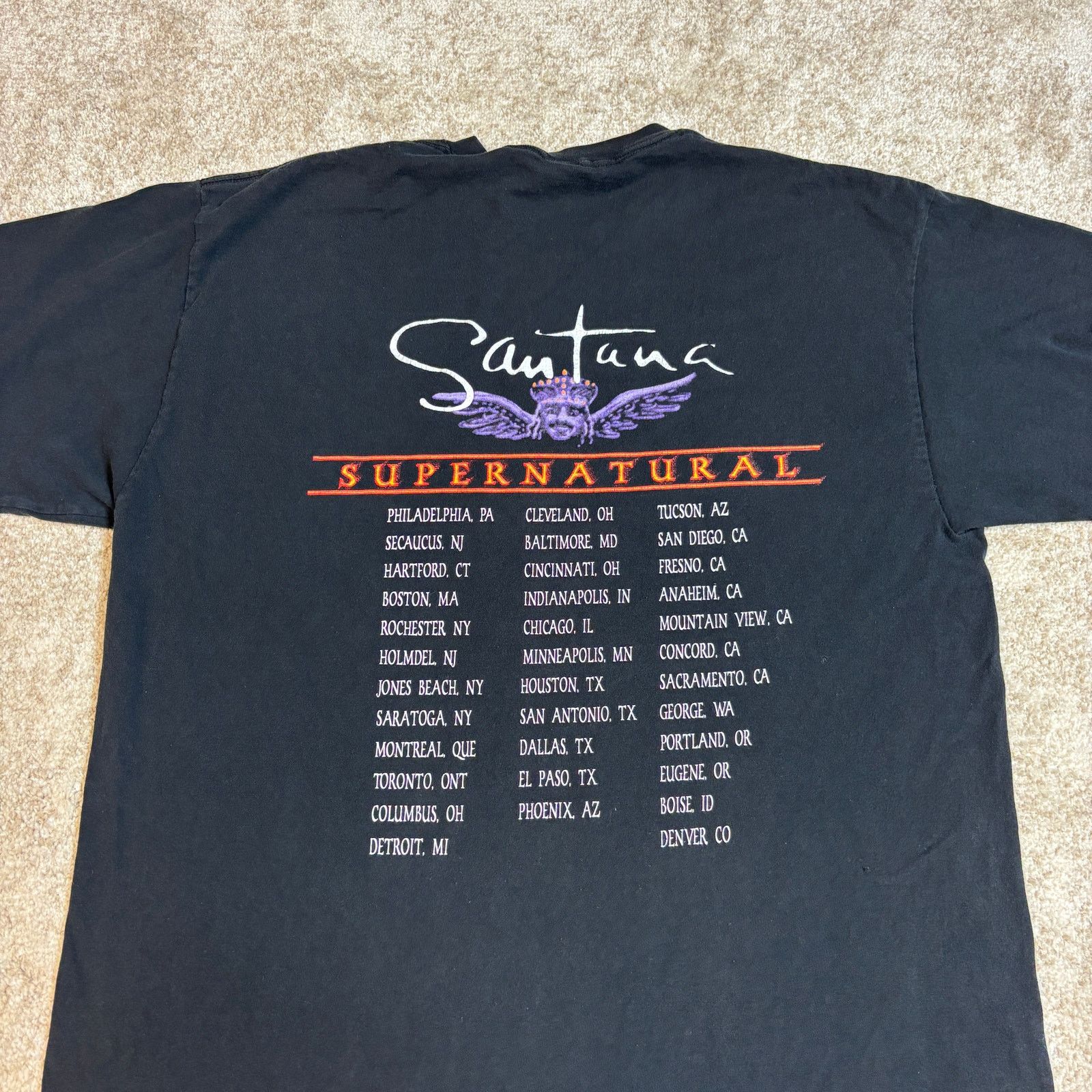 Band Tees × Vintage Vintage 90s Carlos Santana Supernatural Tour Shirt Men's XL Size US XL / EU 56 / 4 - 5 Thumbnail