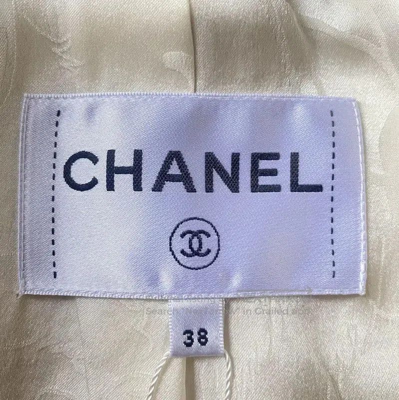 Chanel Chanel Beige Cotton Tweed Round Neck Jacket . Size S / US 4 / IT 40 - 5 Thumbnail