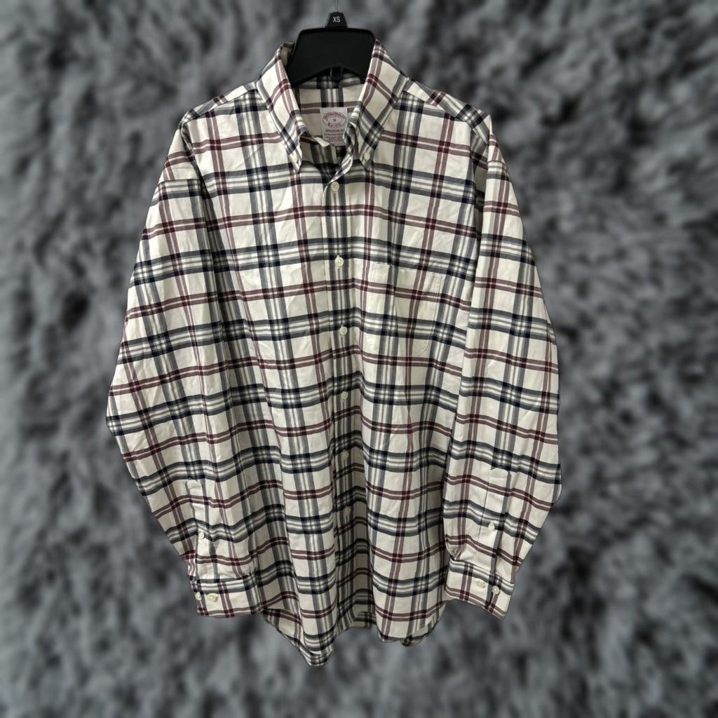 Brooks Brothers Brooks Brothers Madison Fit Button-Up Shirt Mens M Beige Plaid Classic Non-Iron Supima Cotton Long Sleeve Collar BTN-Up Size US M / EU 48-50 / 2 - 1 Thumbnail