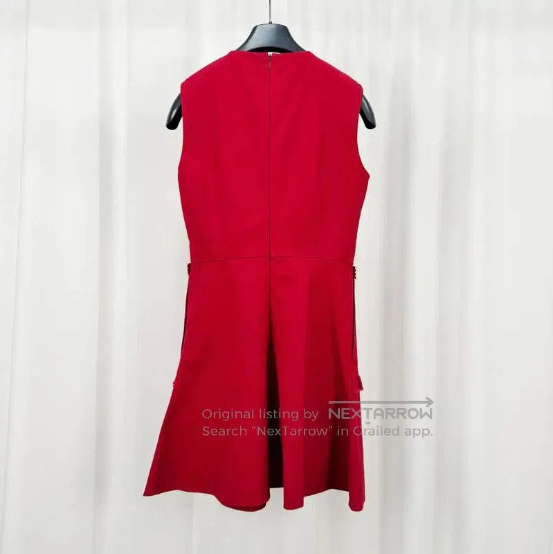 Valentino Valentino Red Pleated Midi Dress for Women . Size L / US 10 / IT 46 - 2 Thumbnail