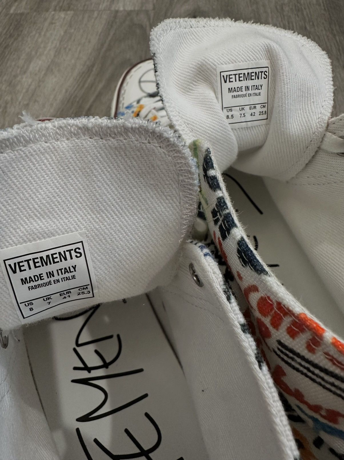 Vetements Vetements FW18 Graffiti Multicolor High Tops Size US 8 / EU 41 - 8 Thumbnail