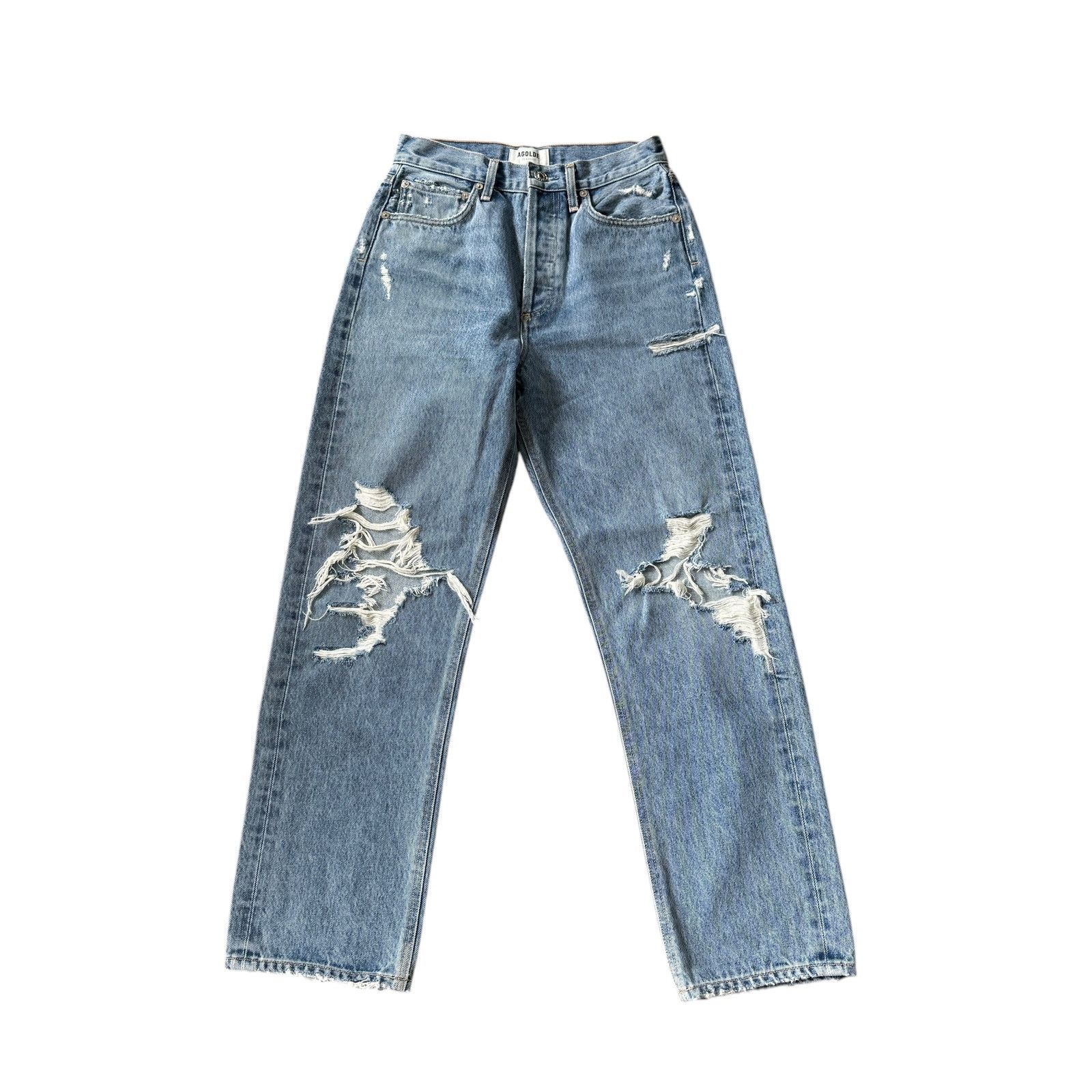 Agolde AGOLDE 90s Mid Rise Loose Fit Jeans Fall Out Distressed Size 24" / US 00 / IT 34 - 2 Thumbnail