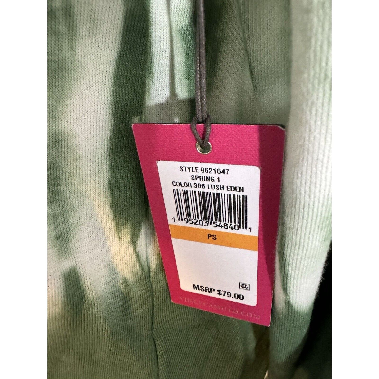 Vince Camuto VINCE CAMUTO Tie Dyed Knit Sweatshirt Green | Size PS Size S / US 4 / IT 40 - 4 Thumbnail