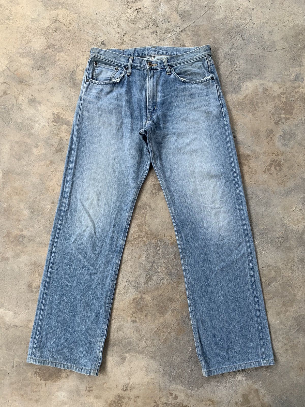 Edwin × Japanese Brand × Vintage Vintage Edwin 505zx Selvedge Distressed Denim Size US 33 - 1 Thumbnail