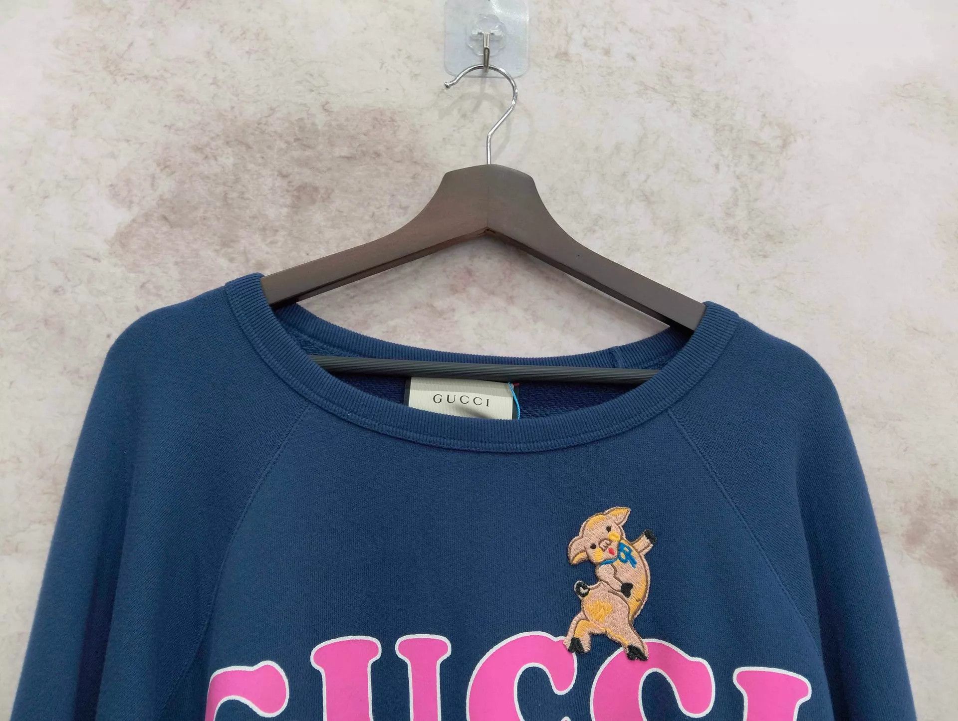 Gucci Gucci Blue Pig Logo Pullover Sweatshirt L Size L / US 10 / IT 46 - 6 Thumbnail