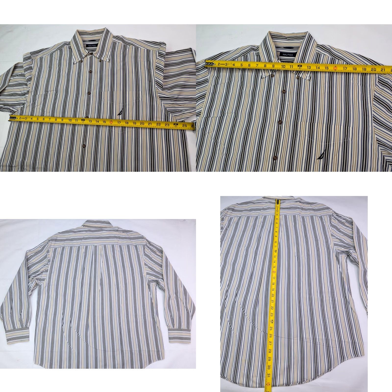 Nautica Nautica Dress Shirts LOT x 2 Sanded Poplin 80s 2-Ply Cotton Button LRG Men Size US L / EU 52-54 / 3 - 8 Thumbnail