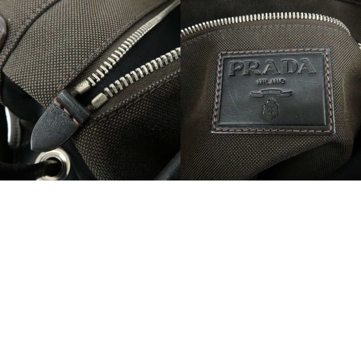 Prada Prada Logo Jacquard Crossbody Bag Dark Brown Size ONE SIZE - 8 Thumbnail