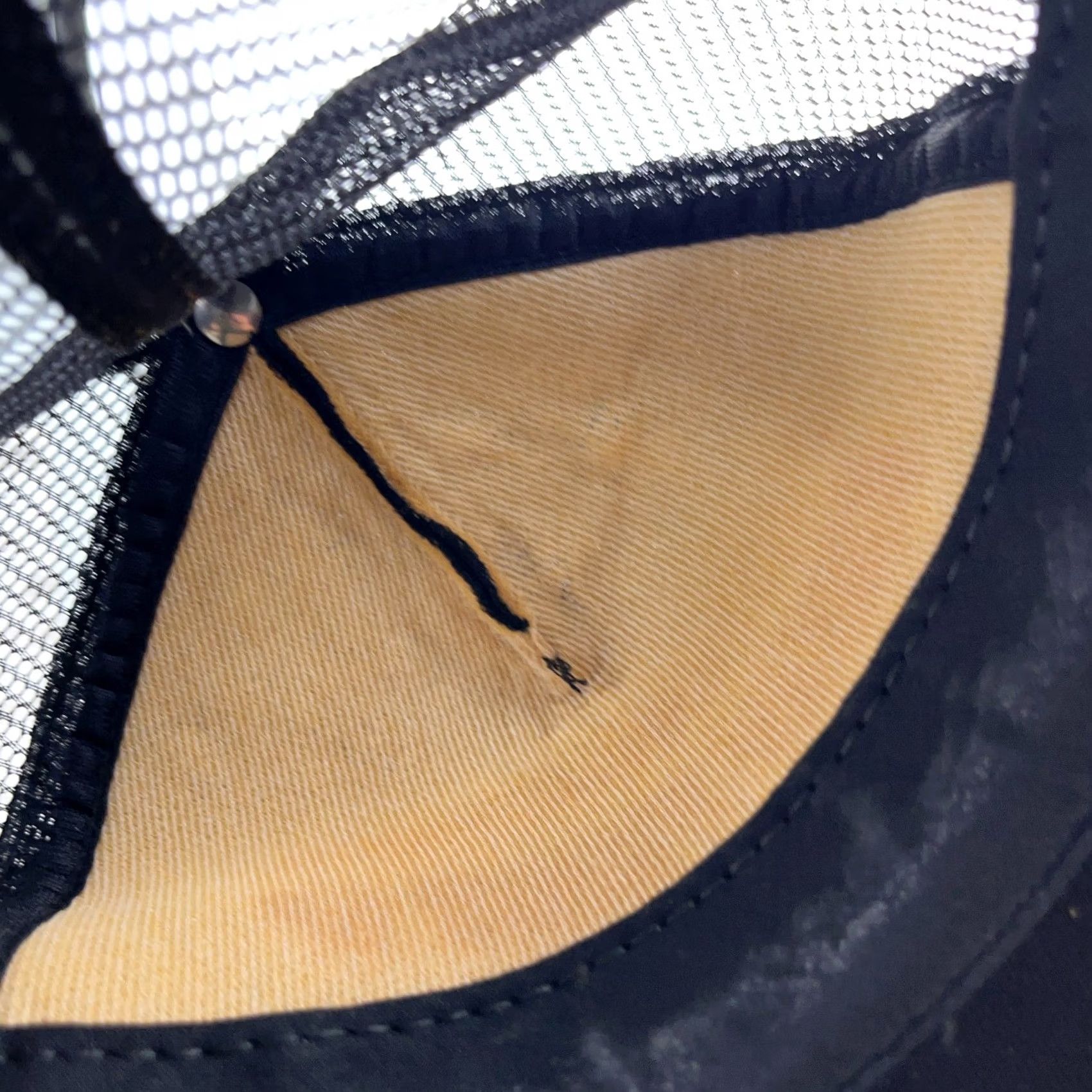 Roper VINTAGE Showboat Trucker Hat Cap Adjustable Black Yellow Stripe 80s US Aged Cotton Polyester Twill Mens Size ONE SIZE - 6 Thumbnail
