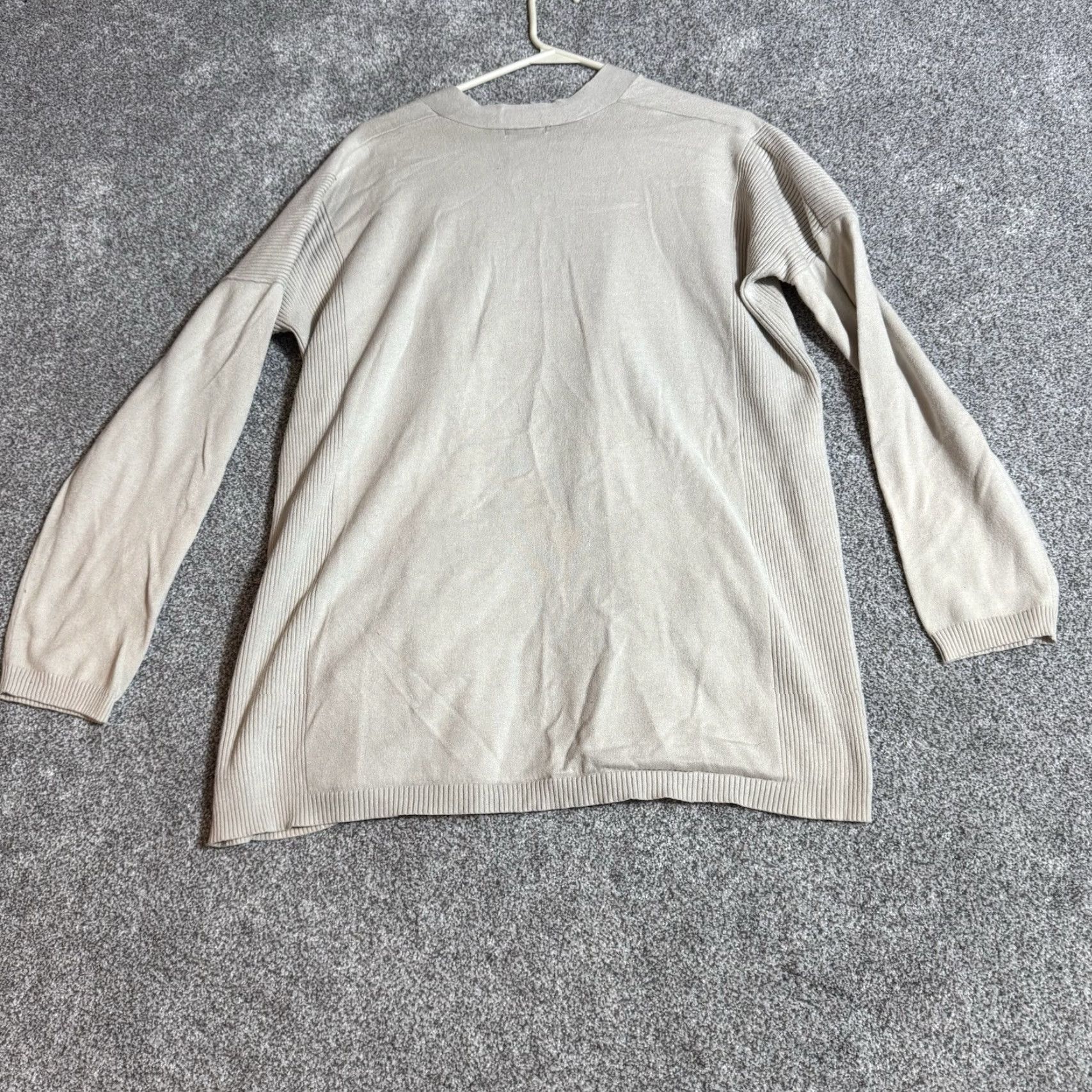 Vintage Verve Ami Cardigan Sweater Women XL Ribbed Knit Nature Earthy Layering Cozy Pockets Ivory Vintage? No, Vintage: No. Size XL / US 12-14 / IT 48-50 - 8 Thumbnail