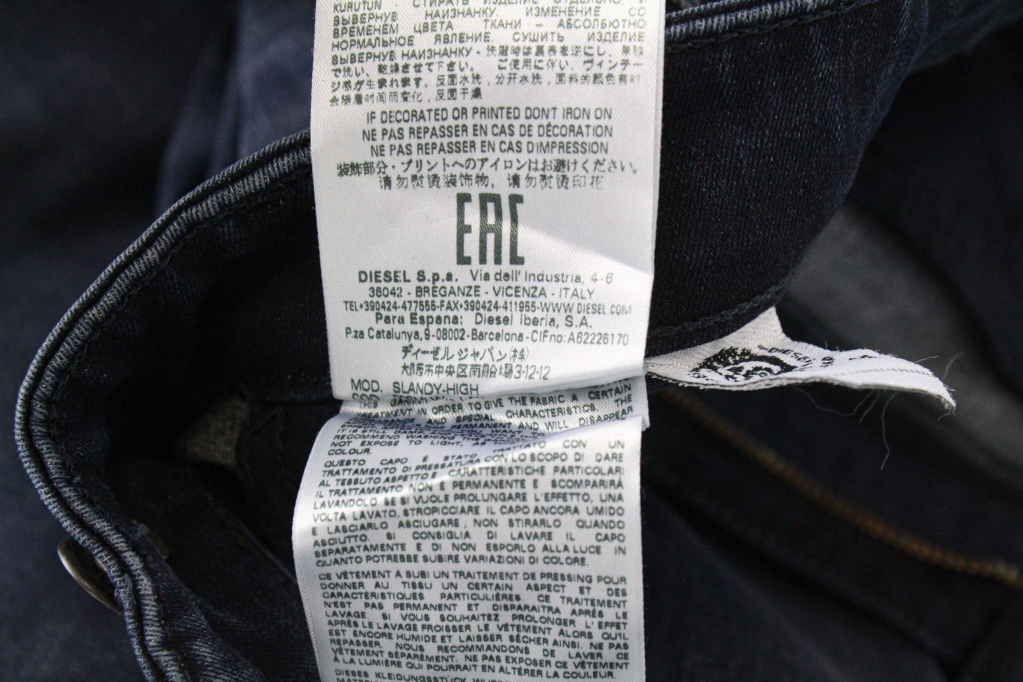 Diesel SLANDY-HIGH 0870C W25/L30 Blue Stretch Jeans 70521 Size 25" / US 0 / IT 36 - 9 Thumbnail