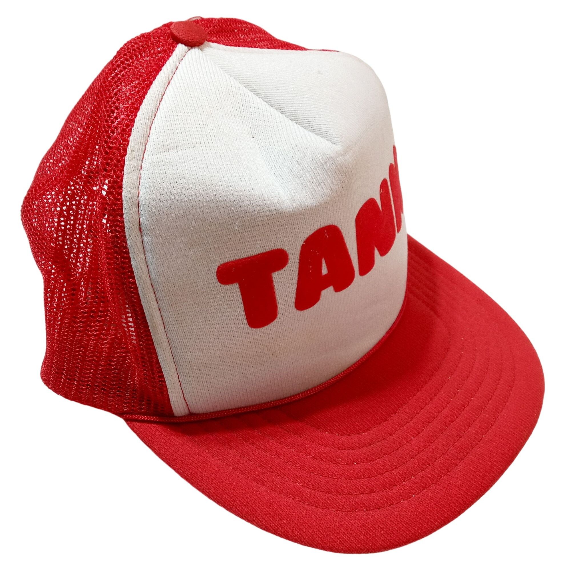 Other Tank Cap Hat Mesh Snapback Vintage Trucker Red White Retro Size ONE SIZE - 4 Thumbnail