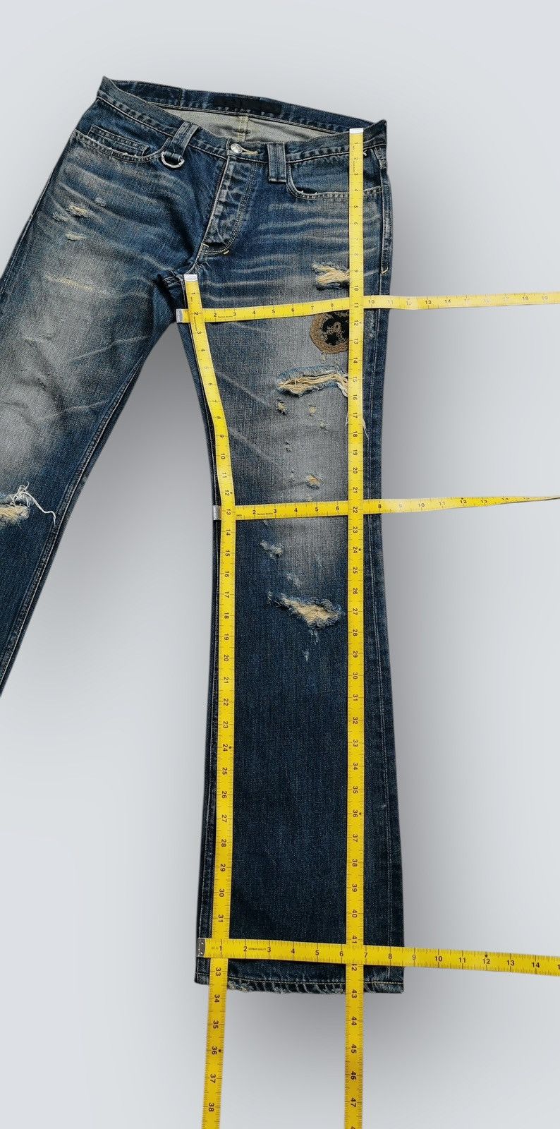 Mastermind Japan Mastermind Roarguns Roar Cross Guns Distressed Denim Jeans Size US 32 / EU 48 - 19 Thumbnail
