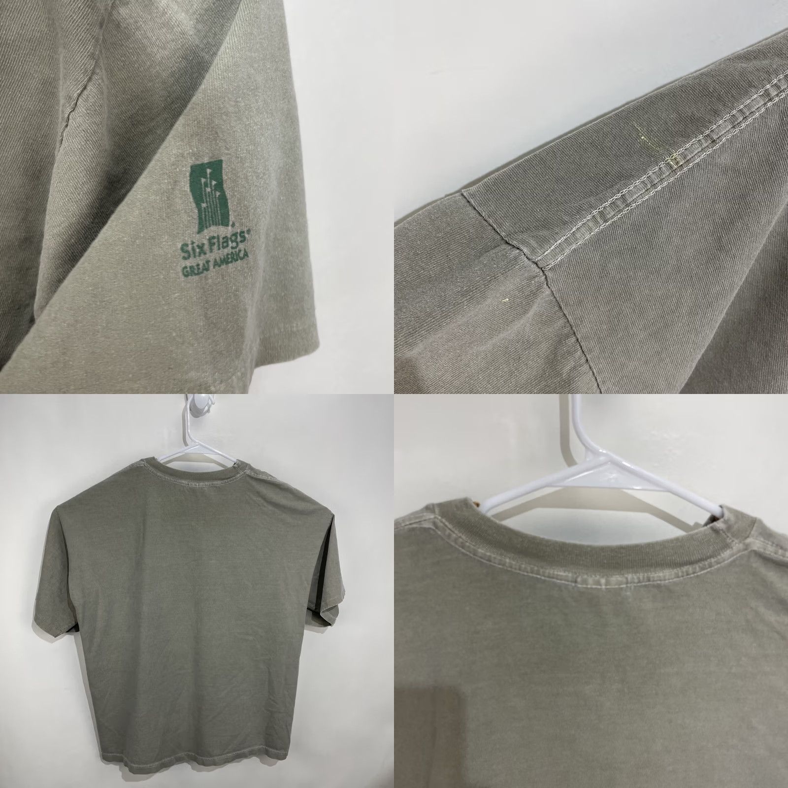Vintage VINTAGE Six Flags Park T Shirt Mens XXL Gray Cotton Road Runner Logo Graphic Print Crew Neck Short Sleeve Size US XXL / EU 58 / 5 - 10 Thumbnail